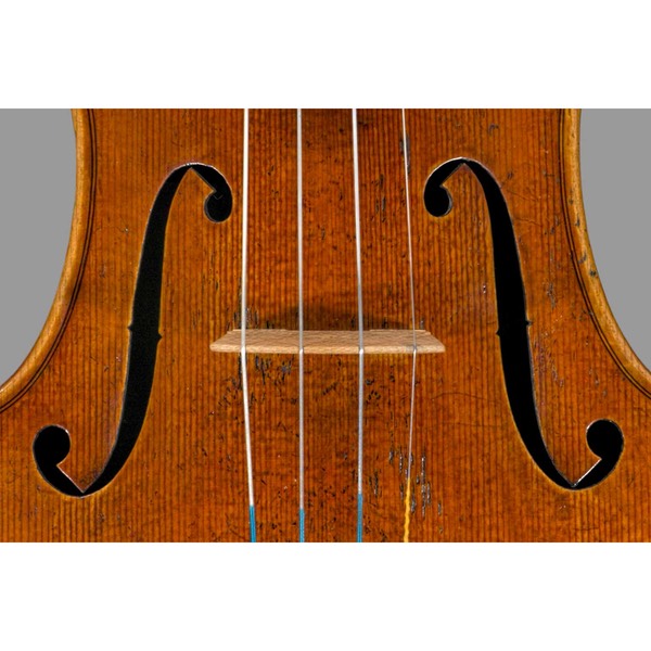 Photo of Mid 1730's Del Gesu model violin top center with f holes