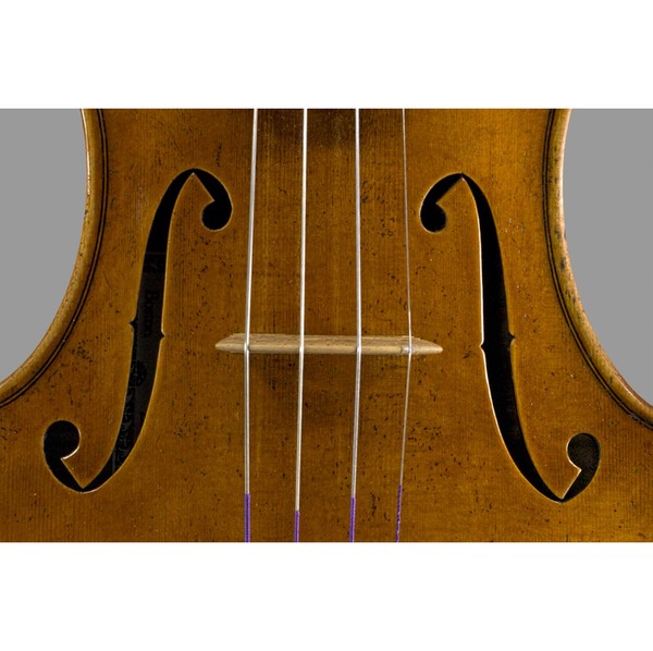 Photo of Late Del Gesu model violin top center with f holes